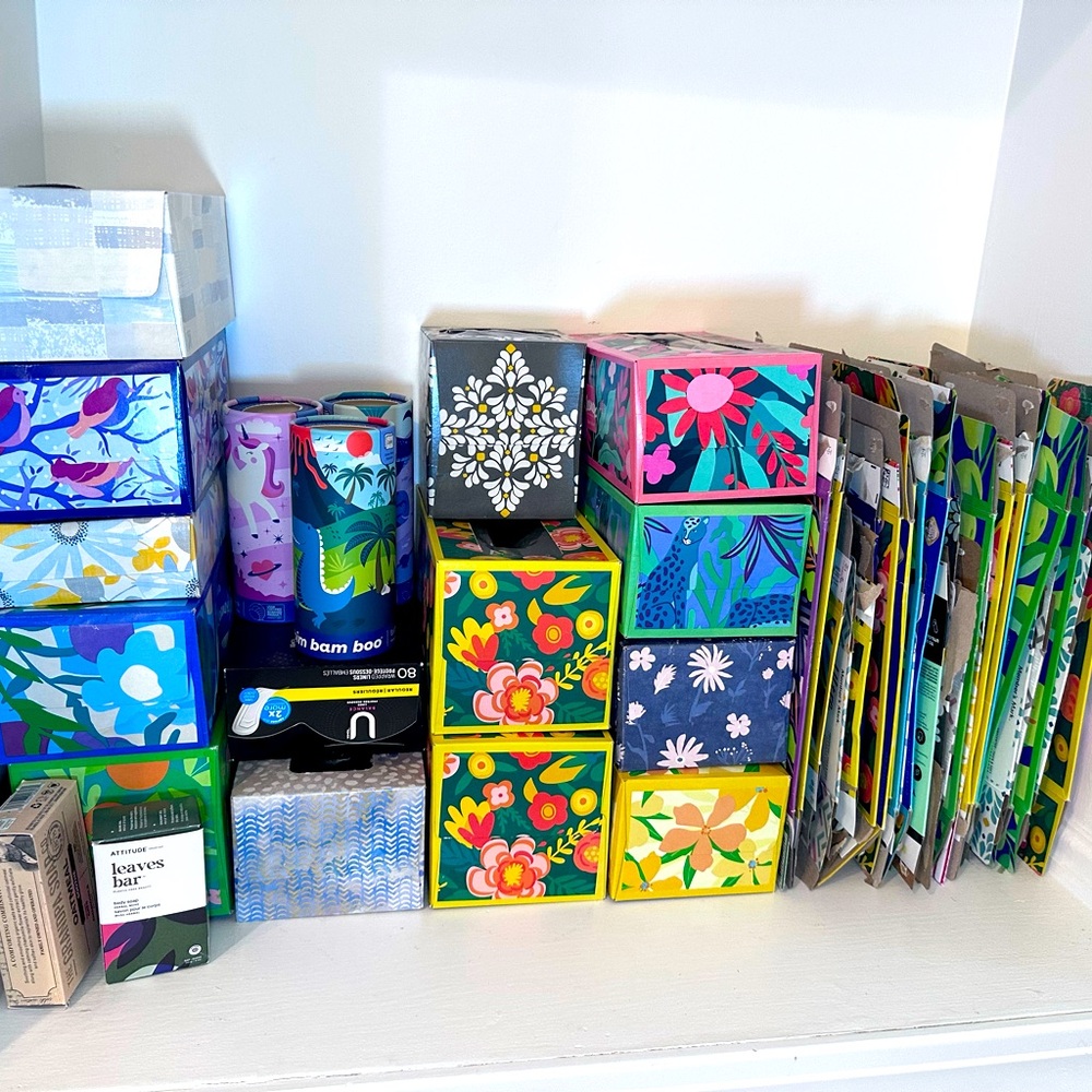 Colorful Floral and Patterned Gift Boxes Tissue Boxes for Craft Upcycling